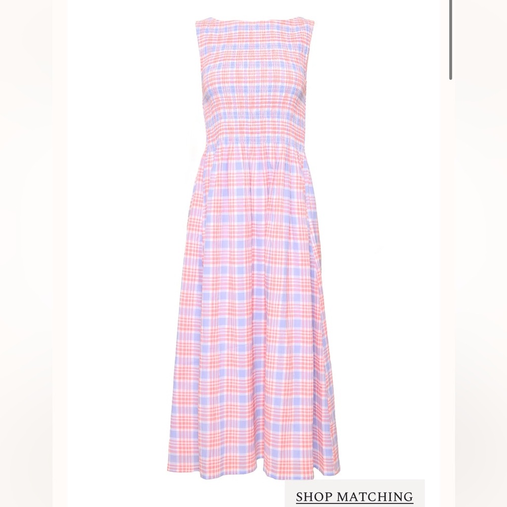 NWT ivy city sleeveless rouched Ana Dress in Blossom Plaid XS
